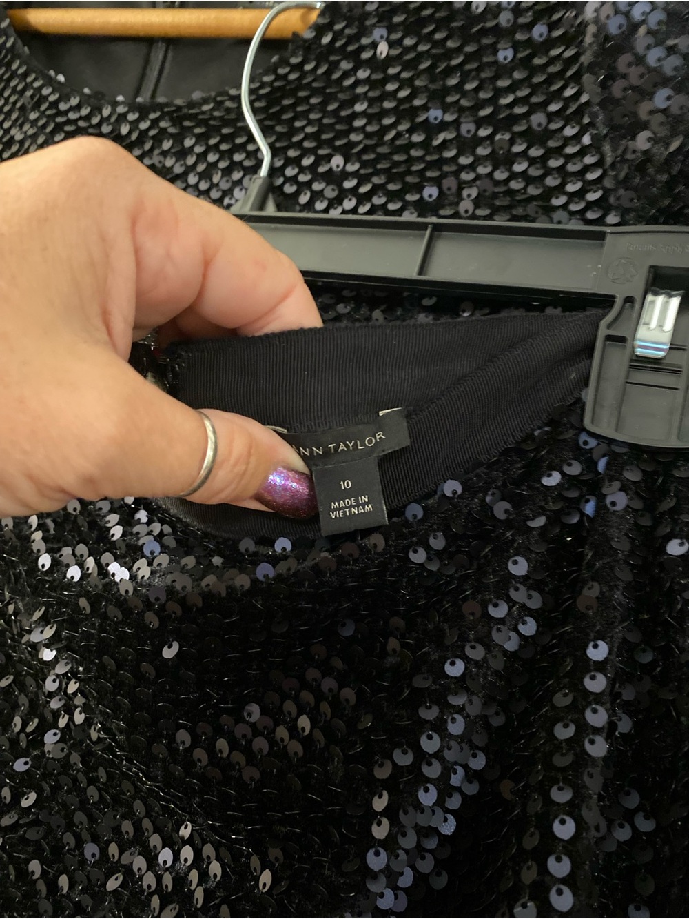 Ann Taylor sequin skirt size 10 with matching Ann Taylor sequin blouse size LP
